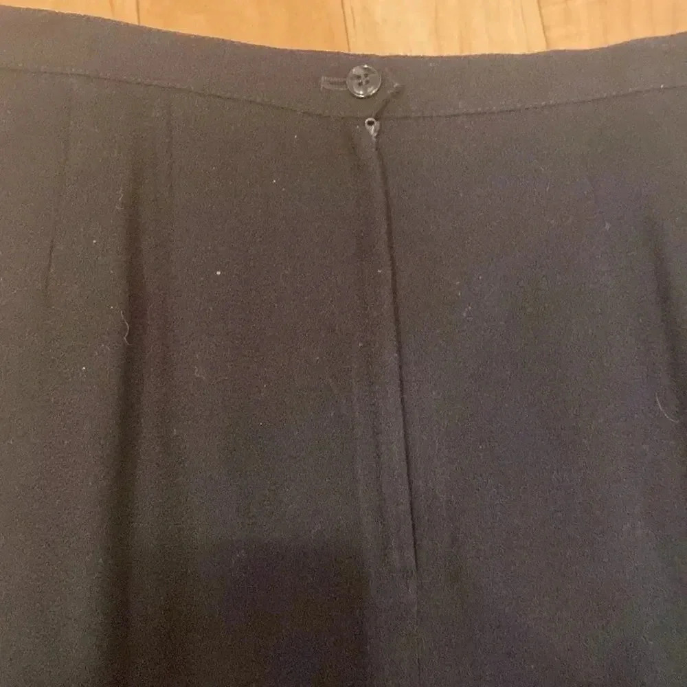 Vintage Black Wool High Waisted Pleated Pencil Skirt Size 10 - Picture 7 of 7